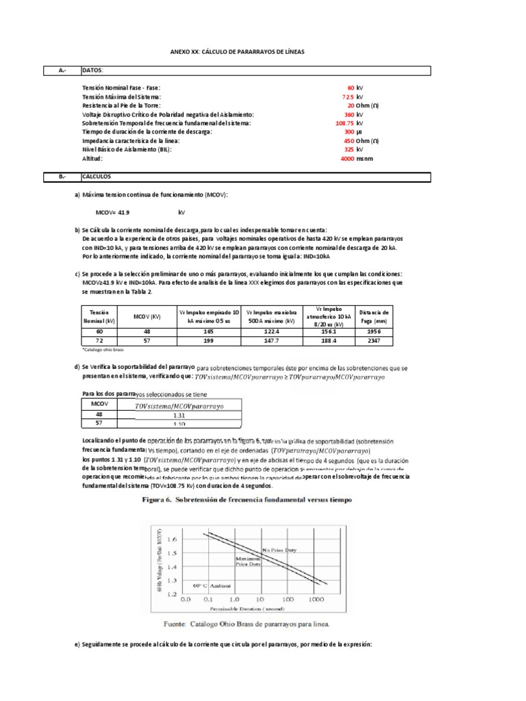 Cálculo de Pararrayos para Transformadores | PDF | Cantidad | Física