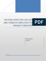 Factors Affecting Job Satisfaction and There by Employee Turnover in Indian IT Industry - Group 9