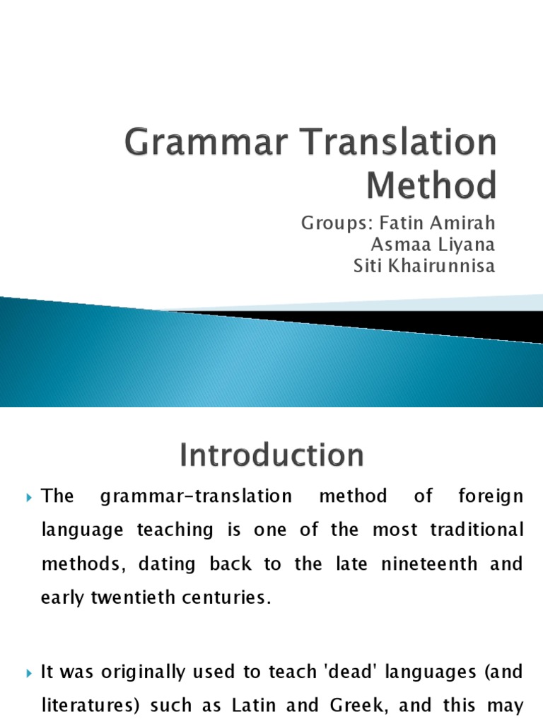 Grammar Translation Method