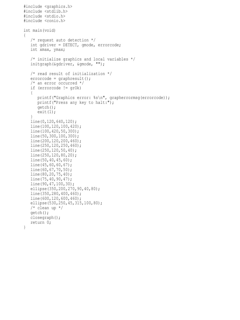 C Graphics Programming Example | PDF