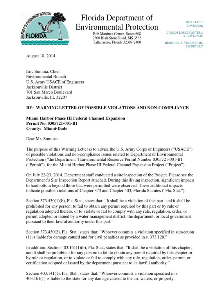 Miami Harbor Warning Letter II 0305721-001-BI | PDF | United States ...