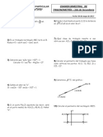 Examen Bimestral de Trigonometría - 2do Sec.