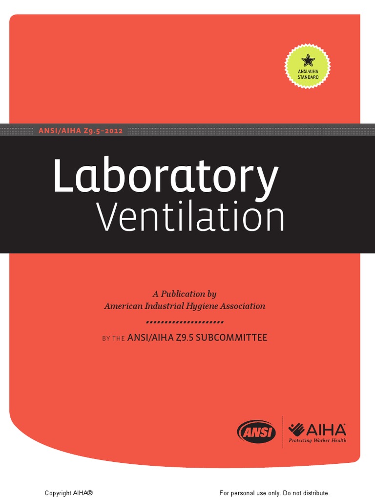 ANSI Z9.5 2012 Ventilation (Architecture) Occupational