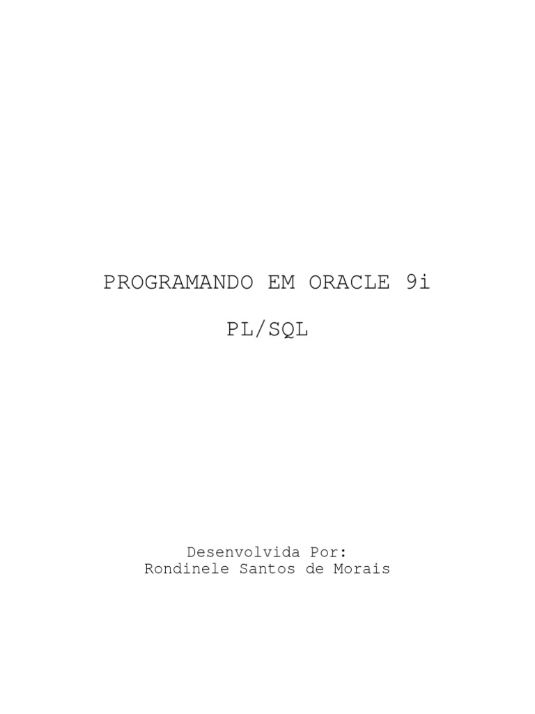 04 - Apostila Completa Comandos PL SQL | PDF | Negócios