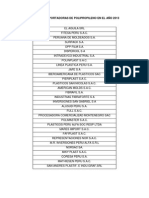 Empresas Importadoras de Polipropileno en El Año 2013