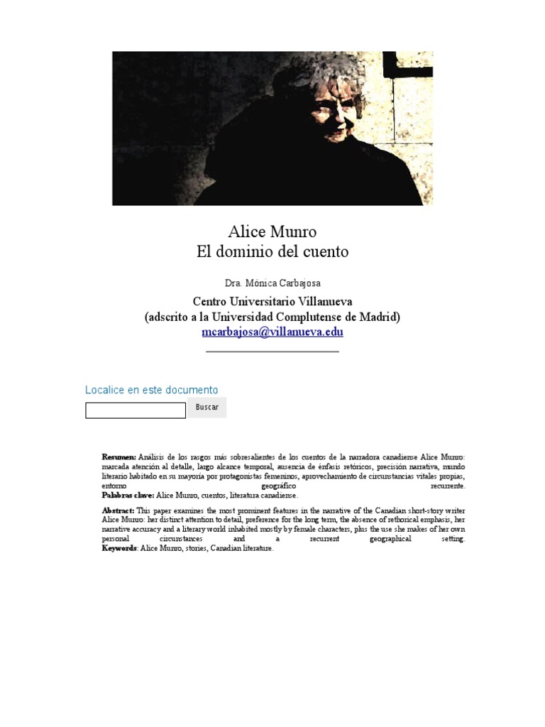 Alice Munro. | PDF | Cuentos | Suspense (Género)