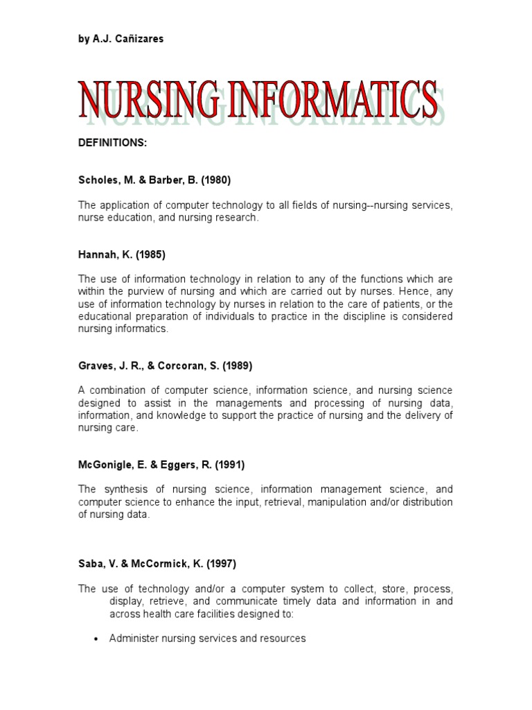 essay on nursing informatics