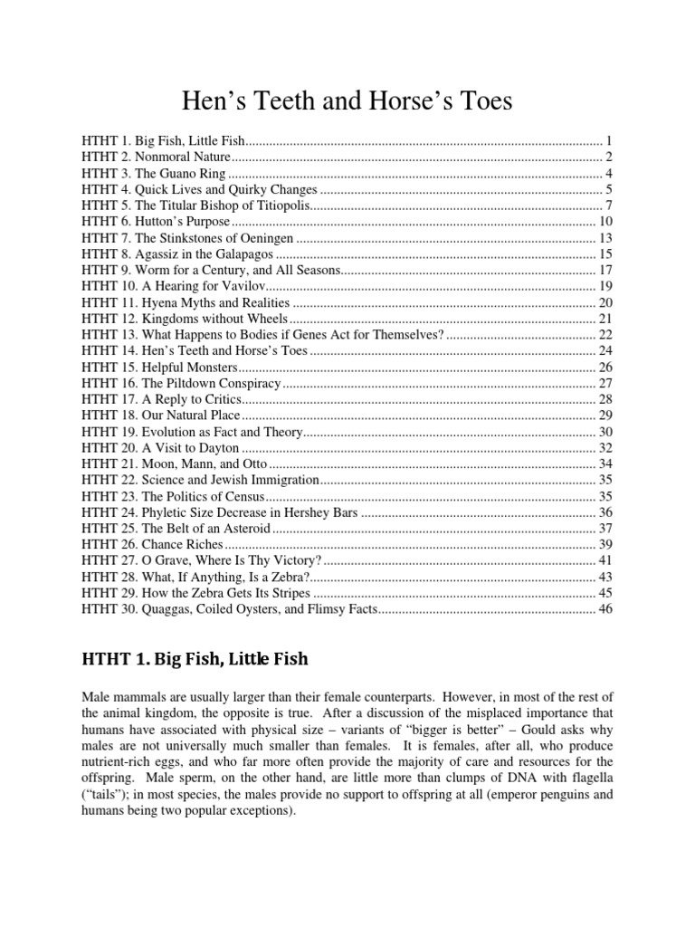 03 Hens Teeth and Horses Toes PDF Biology Science