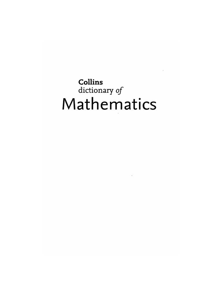 Collins Dictionary of Mathematics
