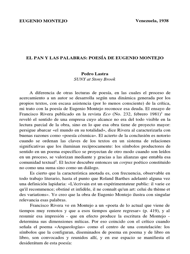 El pan y la poesía de Montejo | PDF | Rembrandt | Poesía