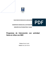 Programas de Intervención Con Actividad Física en Niños Con NEE