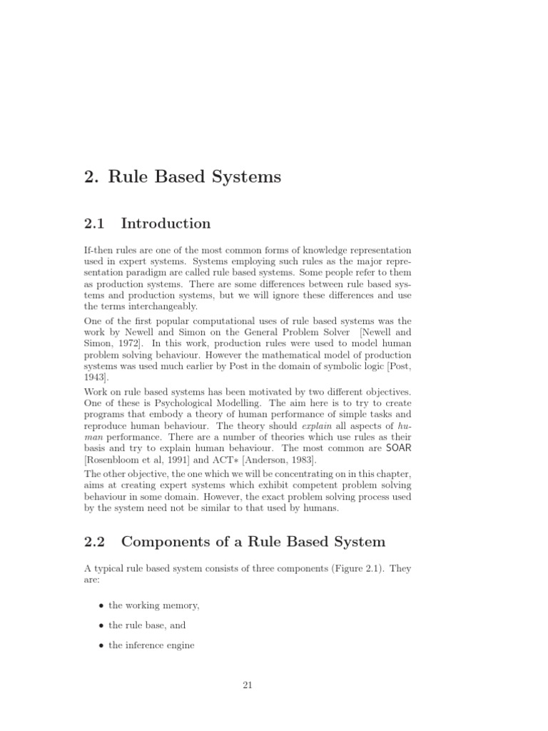 Introduction to Rule Based Systems | PDF | Computers