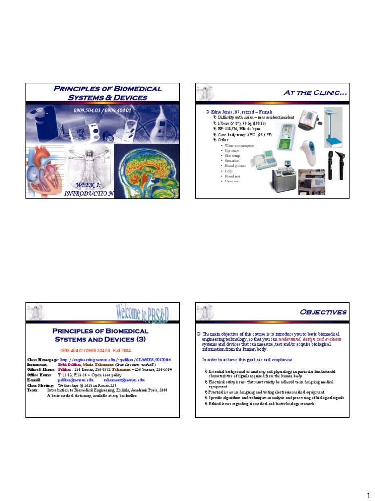 Principles of Biomedical Systems & Devices at The Clinic : Week 1 ...