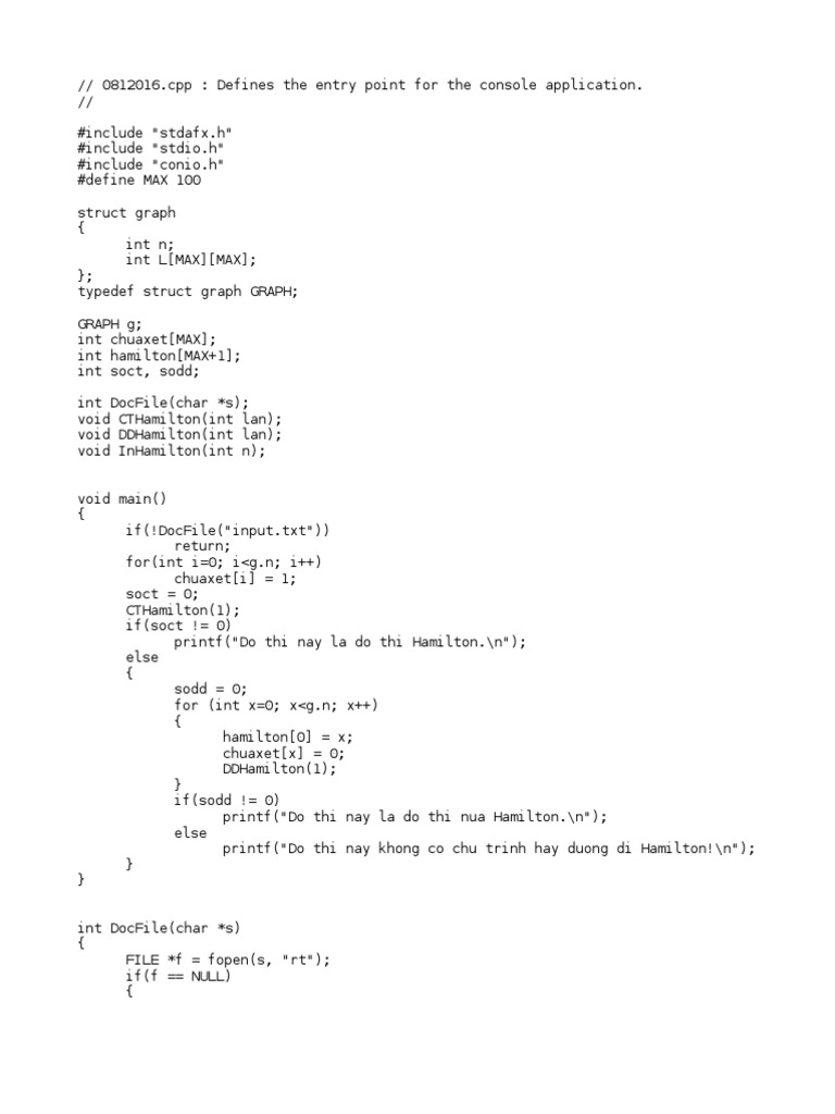 Hamilton - Code C++ | PDF | C++ | Computer Programming