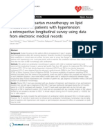 Effect of Candesartan Monotherapy On Lipid Metabolism in Patients With Hypertension: A Retrospective Longitudinal Survey Using Data From Electronic Medical Records