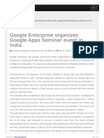 Google Enterprise Organizes Google Apps Seminar Event in India