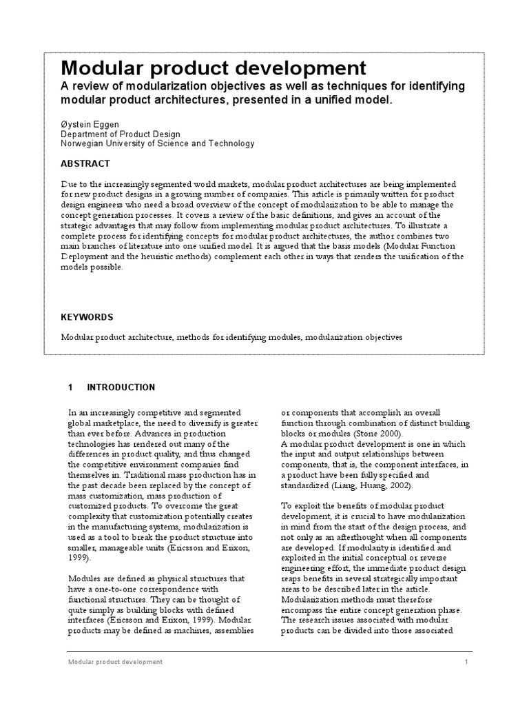 Modular product development | Modularity | Component Based Software ...