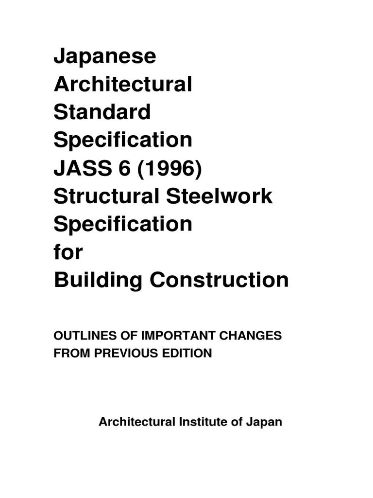Japanese Architectural Standard Specification JASS 6 PDF Structural