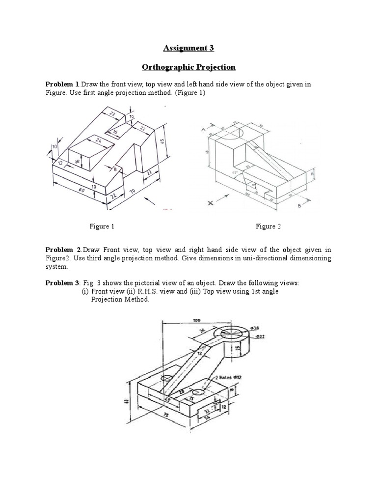 Orthographic Projection Assisgnment | PDF