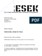 Peter Gosar: Mehanika Hoje in Teka