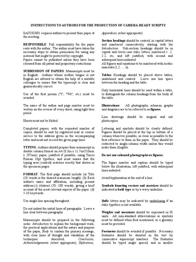 Script For Camera Ready PDF Letter Case Paragraph
