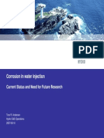 Corrosion in Water Injection: Current Status and Need For Future Research