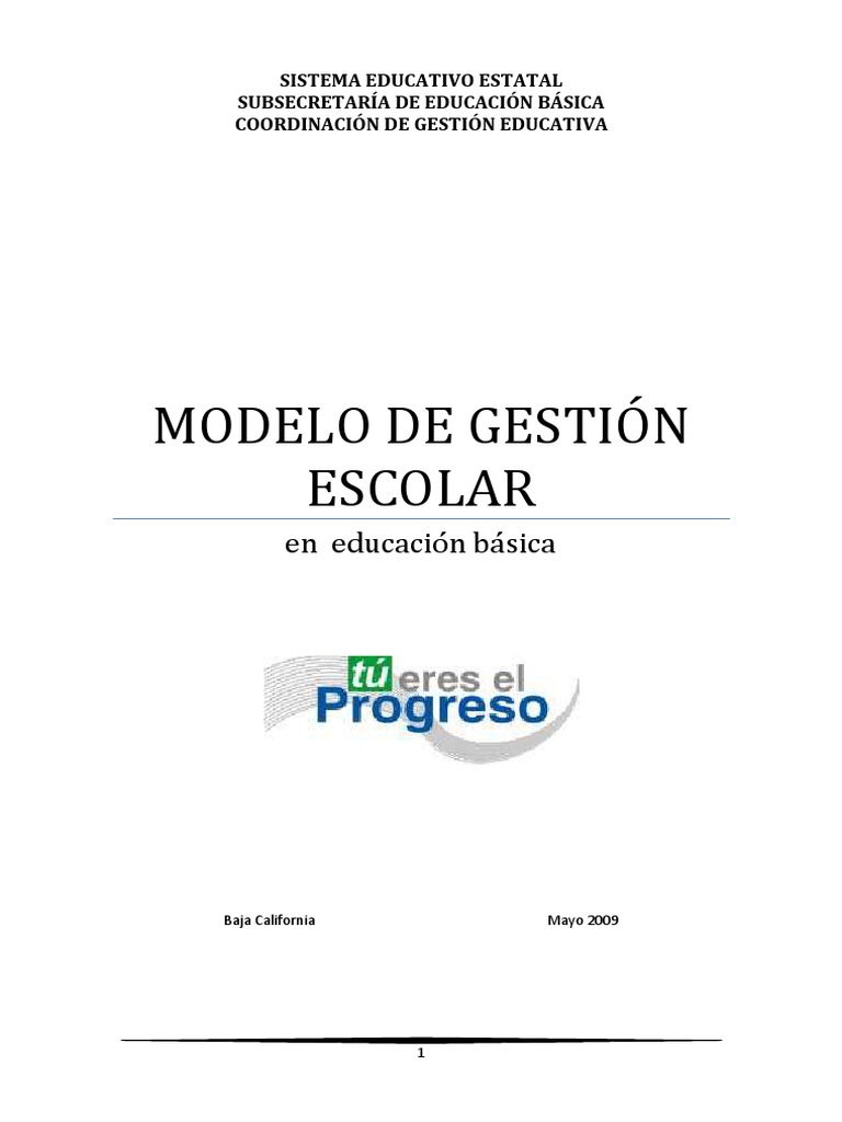 Modelo de Gestión Escolar en Educación Básica | PDF | Planificación ...