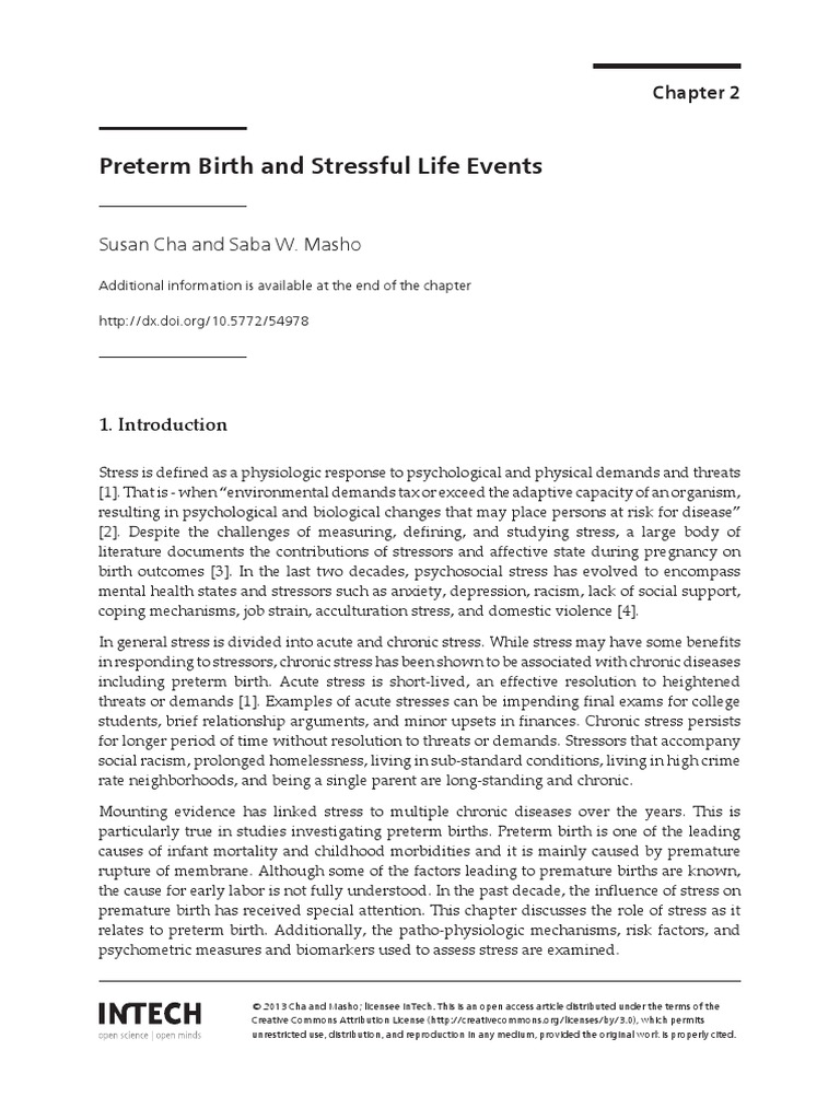 Preterm Birth and Stressful Life Events | PDF | Self-Improvement ...