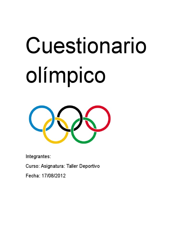 Historia y Datos de los Juegos Olímpicos | PDF | Juegos Olímpicos de ...