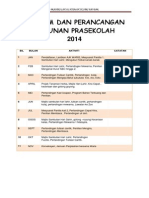 Takwim Dan Perancangan Tahunan Prasekolah 2014