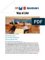 Maruti Suzuki India LTD (Msil) Head Office Maruti Suzuki, India Limited Nelson Mandela Road, Vasant Kunj, New Delhi-110070