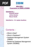 Presentation on DBMS