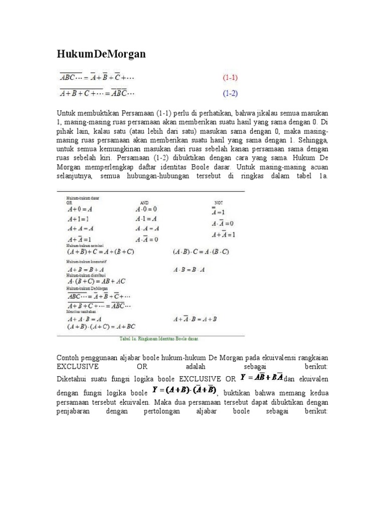 Hukum De Morgan