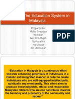 Consider The Education System in Malaysia