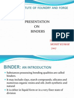 National Institute OF Foundry AND Forge Technology: Presentation ON Binders