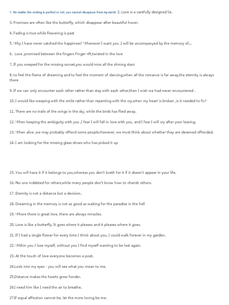 Romantic Reflections on Love | PDF | Love