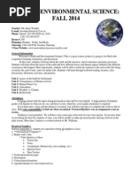 Earth and Environmental Course Syllabus