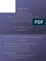 PSY340 Wveek Two (Overview of BT & Clinical Assessment and Diagnosis)