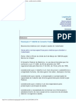 Resolução #1488 - 98 Do Conselho Federal de Medicina - Assédio Moral No Trabalho