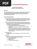 Satellite C50 / C55 (PSCJG ) Windows 7 x64 Installation Notes