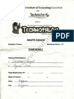 Technothlon 2011 Hauts Senior Squad Question Paper