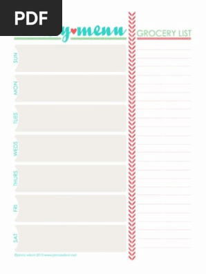 Weekly Menu