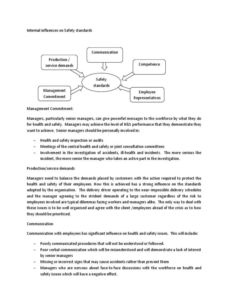 Influences on Safety Standards Management | PDF | Employment ...