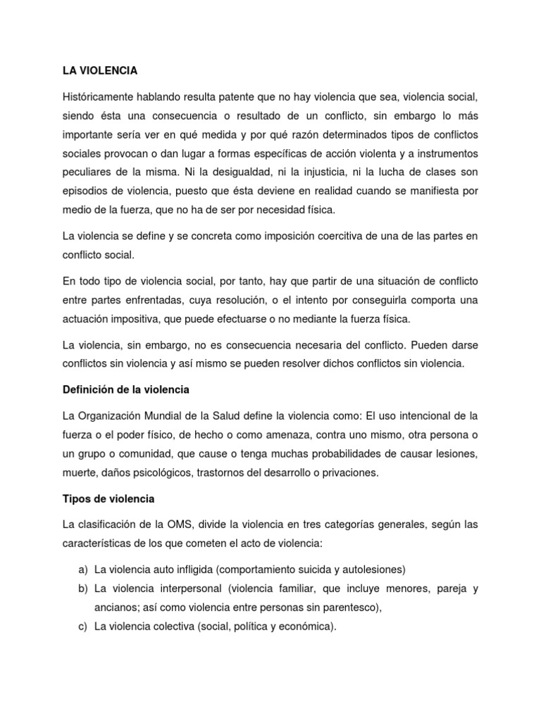 Tipos y Definición de Violencia Social | PDF | Violencia | Juventud