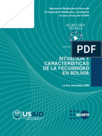 Situacion de La Fecundidad en Bolivia