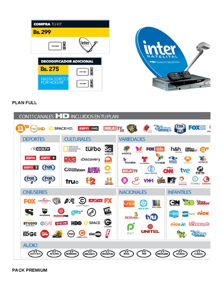 Planes y Paquetes de Inter Satelital | PDF