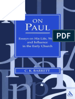 Barrett -On Paul Essays on His Life, Work
