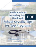 Medical School Secondary Handbook Tips
