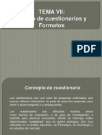 Tema 7 Diseño de Cuestionarios y Formatos