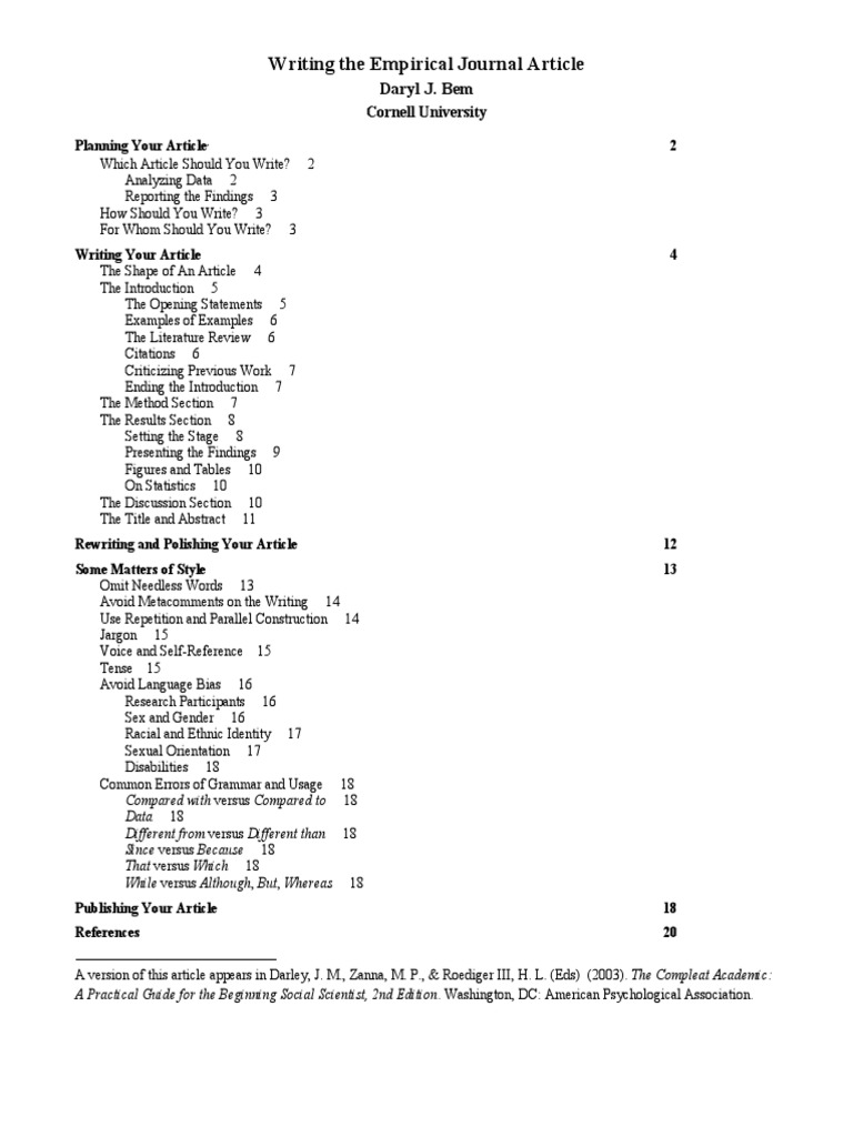 Guide to Writing Empirical Articles | PDF